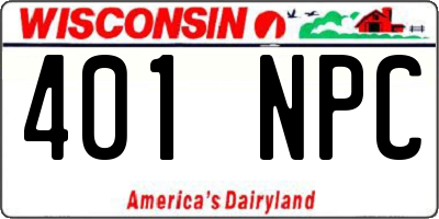 WI license plate 401NPC
