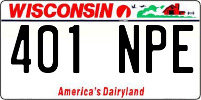 WI license plate 401NPE
