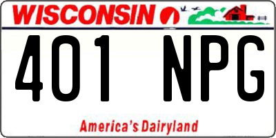 WI license plate 401NPG