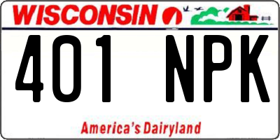 WI license plate 401NPK