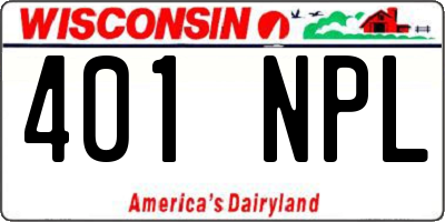 WI license plate 401NPL