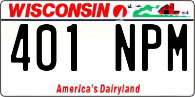 WI license plate 401NPM