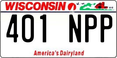 WI license plate 401NPP