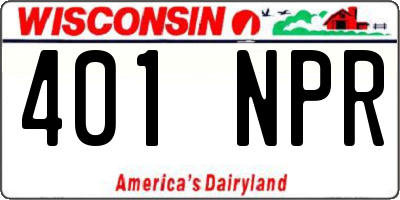 WI license plate 401NPR