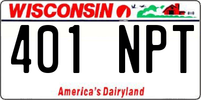 WI license plate 401NPT
