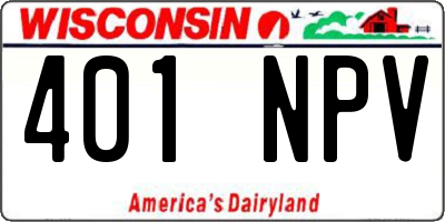 WI license plate 401NPV