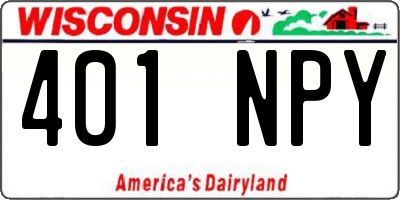 WI license plate 401NPY