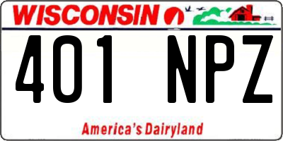 WI license plate 401NPZ