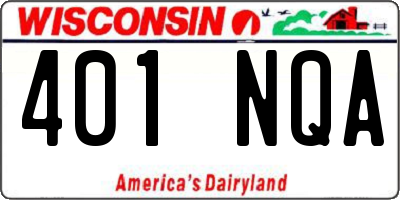 WI license plate 401NQA