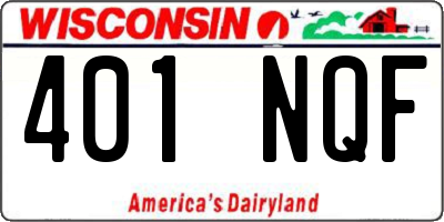 WI license plate 401NQF