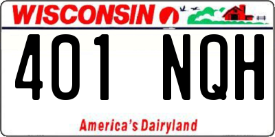 WI license plate 401NQH
