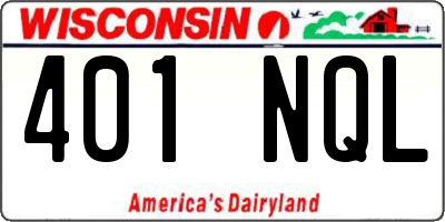 WI license plate 401NQL