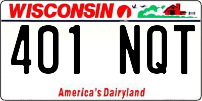 WI license plate 401NQT