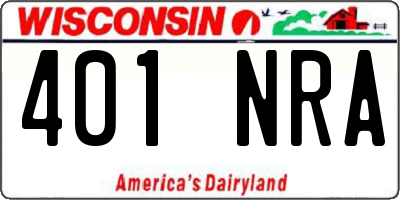 WI license plate 401NRA