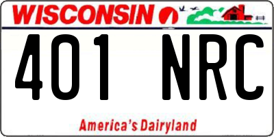 WI license plate 401NRC