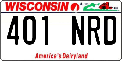 WI license plate 401NRD