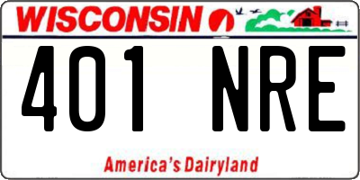 WI license plate 401NRE
