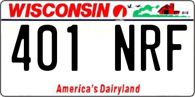 WI license plate 401NRF