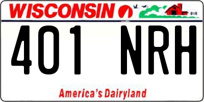 WI license plate 401NRH