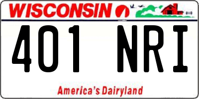 WI license plate 401NRI