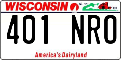 WI license plate 401NRO