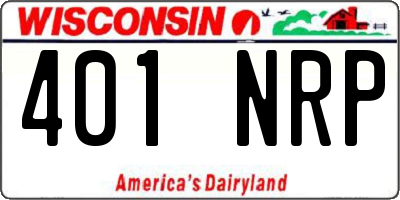 WI license plate 401NRP