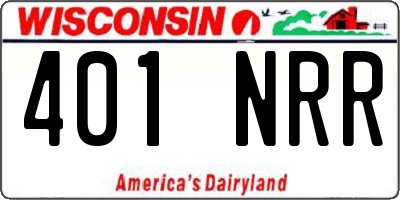 WI license plate 401NRR