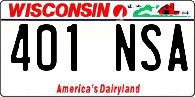 WI license plate 401NSA