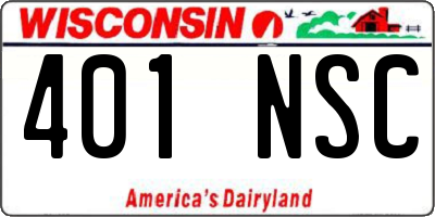 WI license plate 401NSC