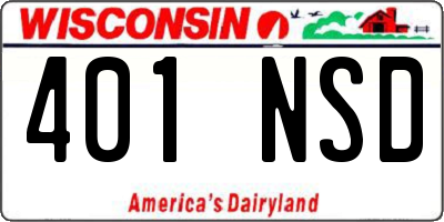 WI license plate 401NSD