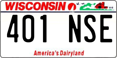 WI license plate 401NSE