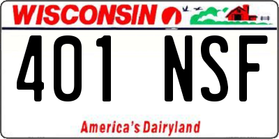WI license plate 401NSF