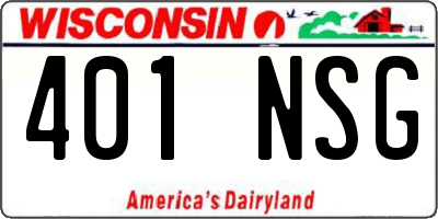 WI license plate 401NSG