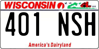 WI license plate 401NSH