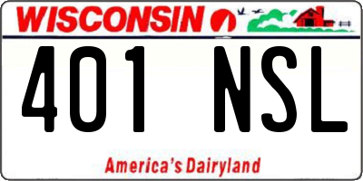 WI license plate 401NSL