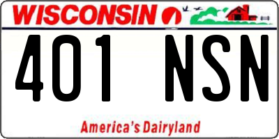 WI license plate 401NSN