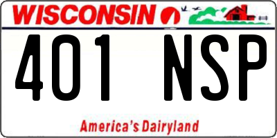 WI license plate 401NSP