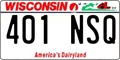 WI license plate 401NSQ