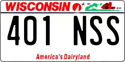 WI license plate 401NSS