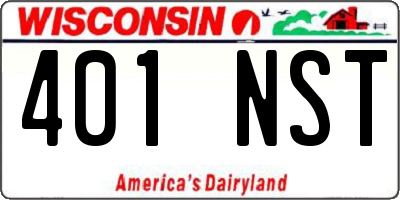 WI license plate 401NST
