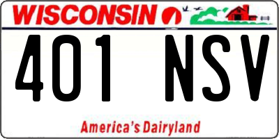 WI license plate 401NSV