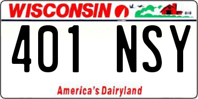 WI license plate 401NSY