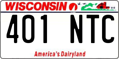 WI license plate 401NTC