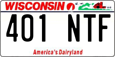 WI license plate 401NTF