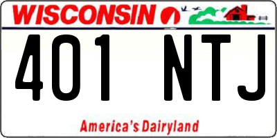 WI license plate 401NTJ