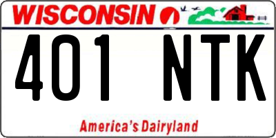 WI license plate 401NTK