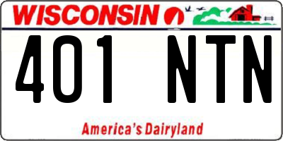 WI license plate 401NTN