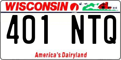 WI license plate 401NTQ