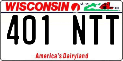 WI license plate 401NTT