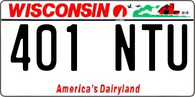 WI license plate 401NTU